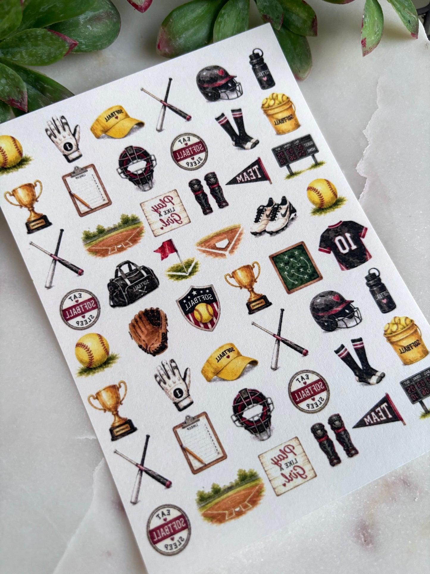 Softball Charm Transfer Paper