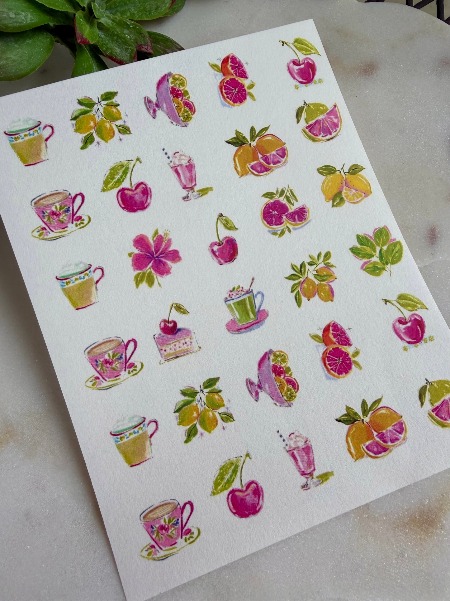 Fruity Snack Charm Transfer Paper