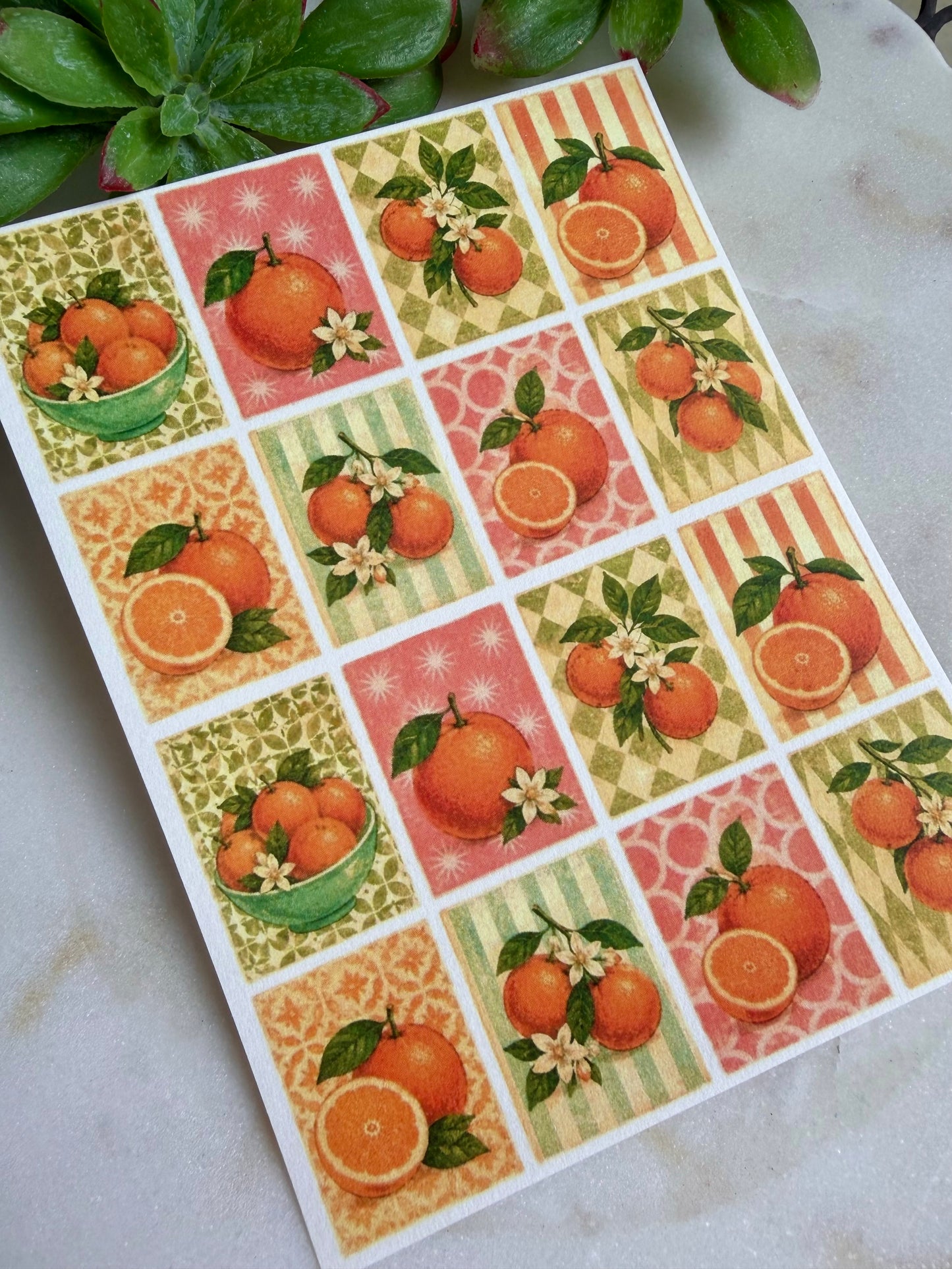 Orange Tile Transfer Paper