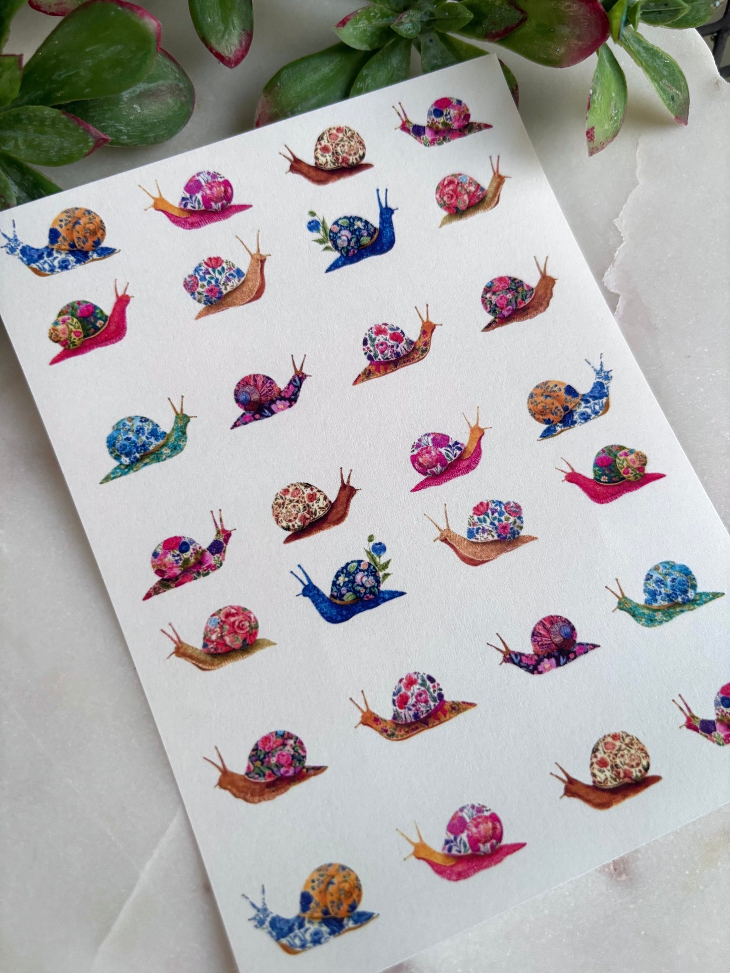 Floral Snail Charm Transfer Paper