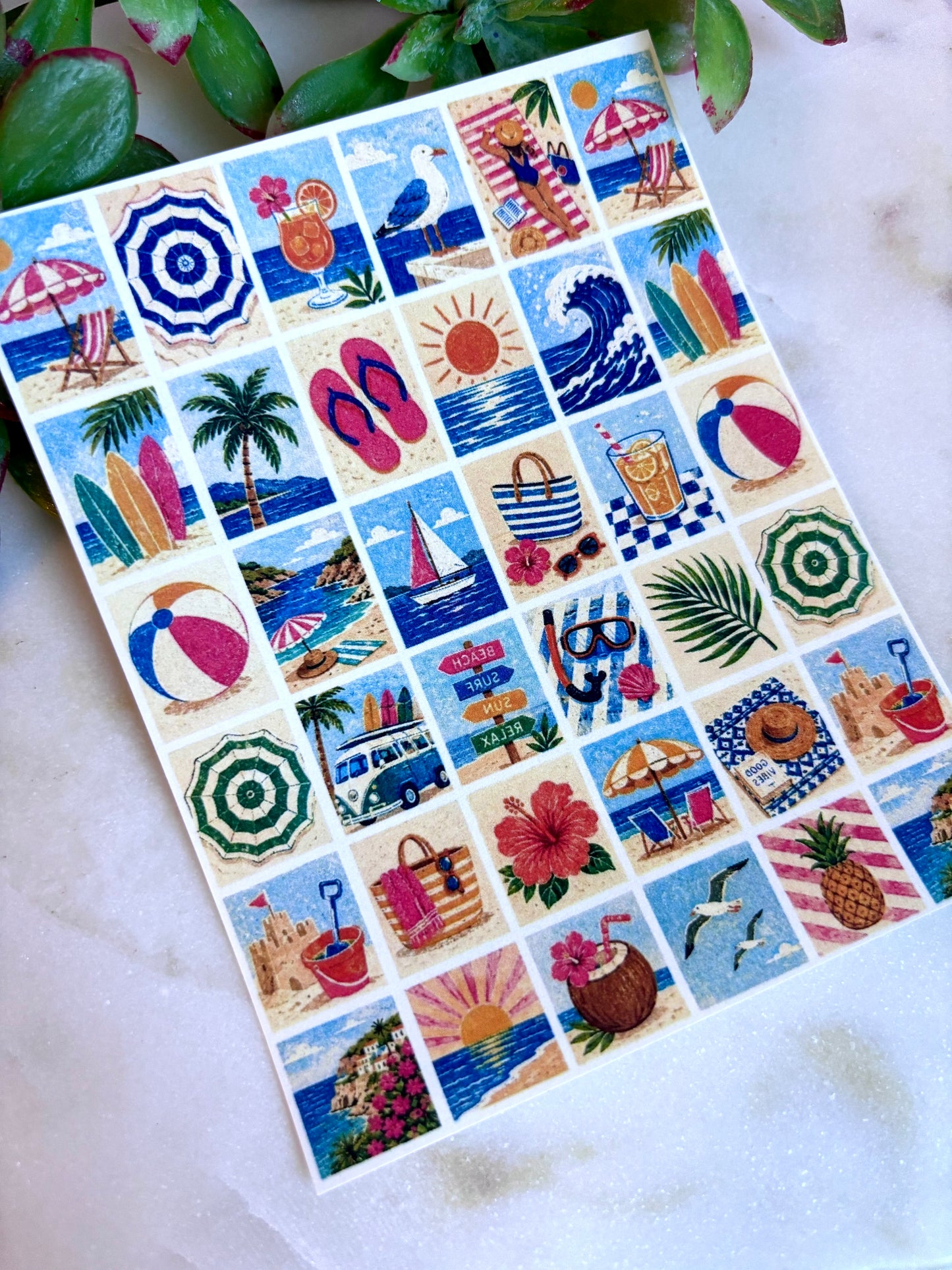 Beach Day Tile Transfer Paper