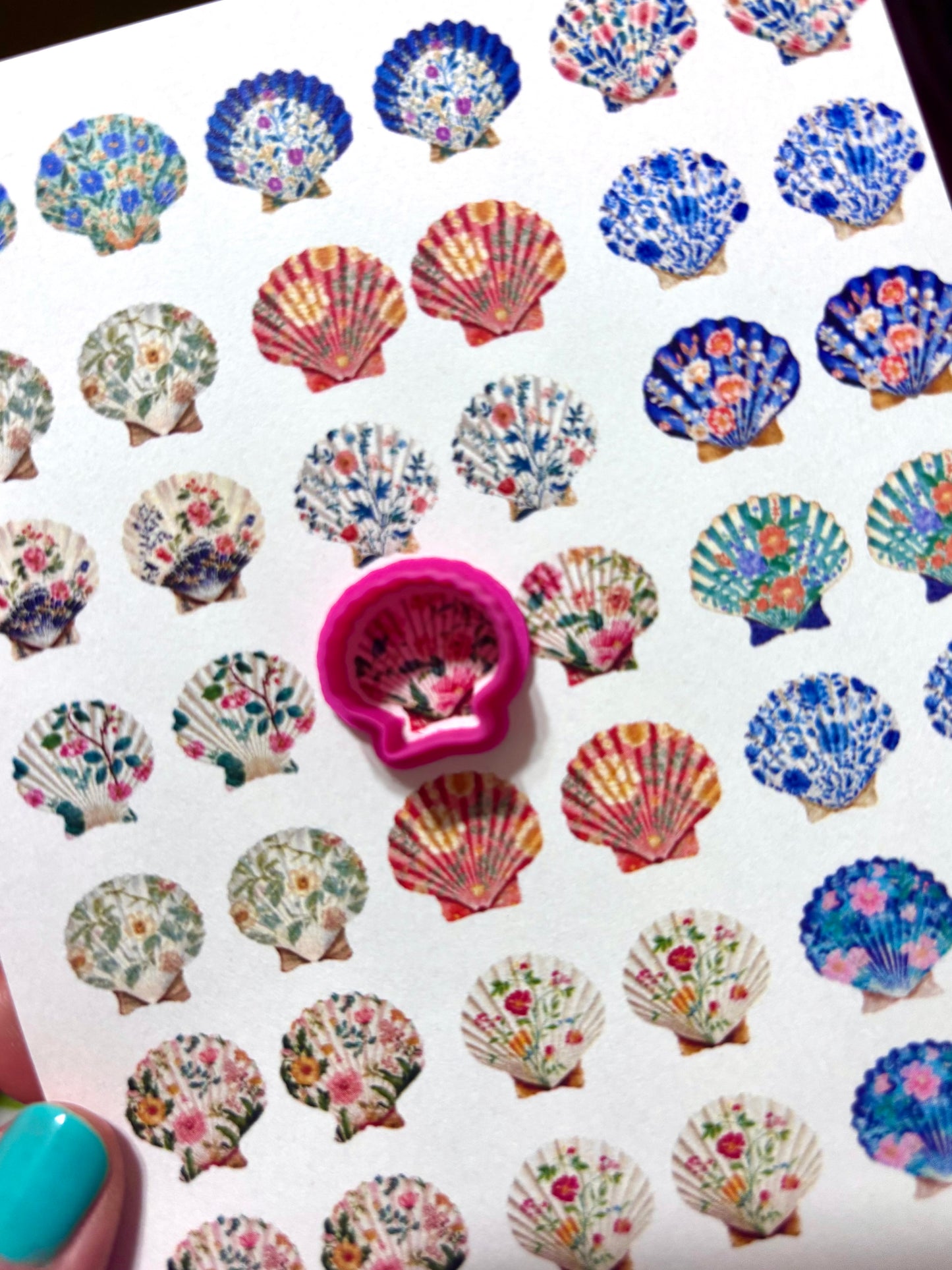 Floral Seashell Charm Transfer