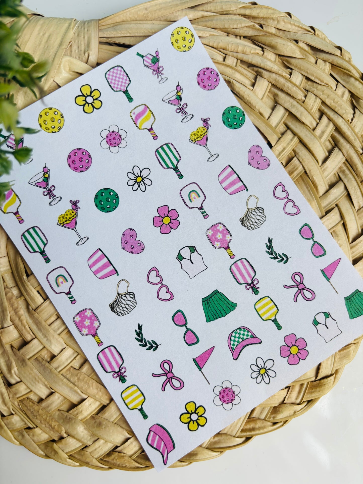 Pickle Ball Charms Transfer Paper