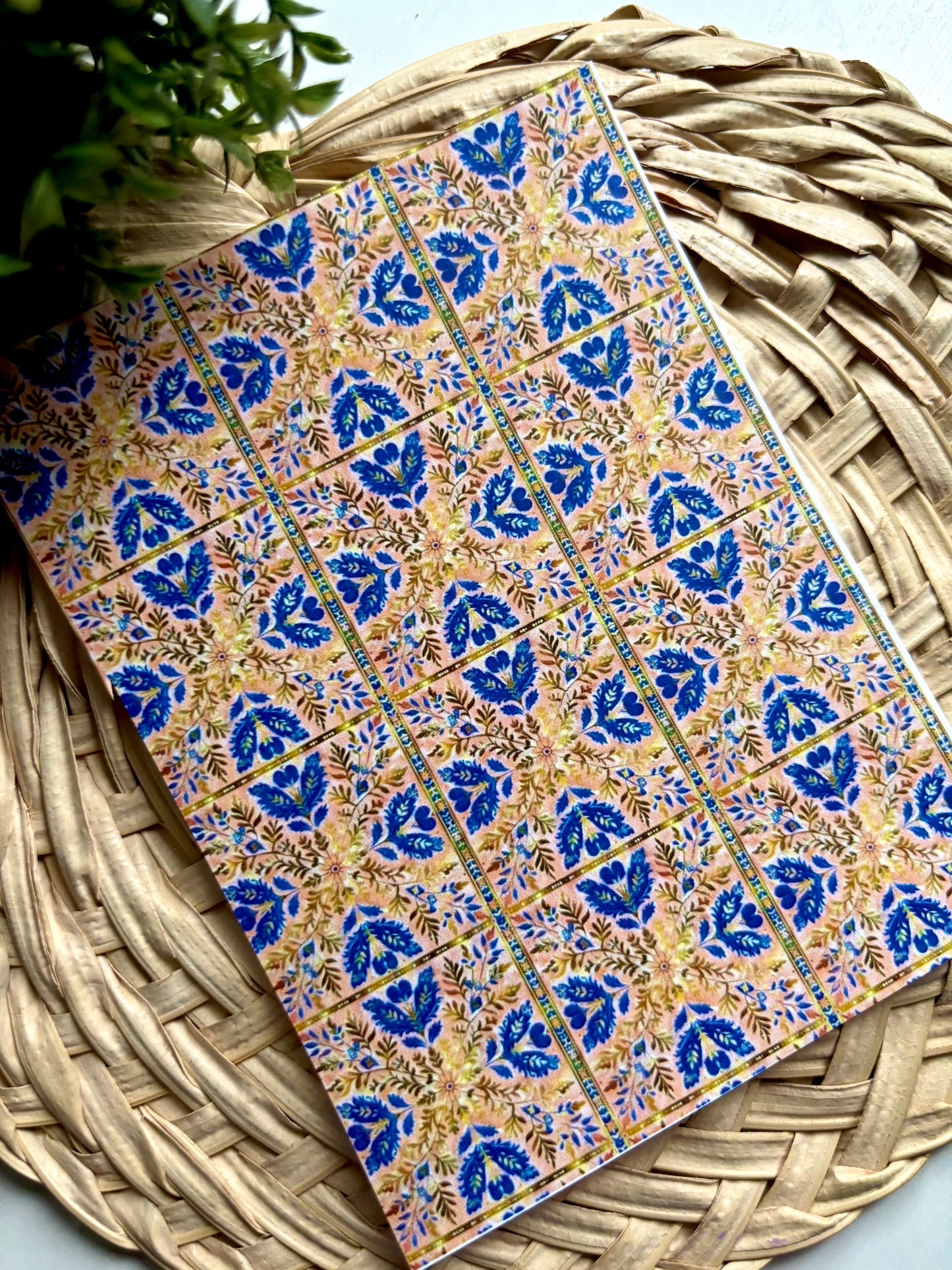 Peach & Blue Moroccan Tile Transfer Paper