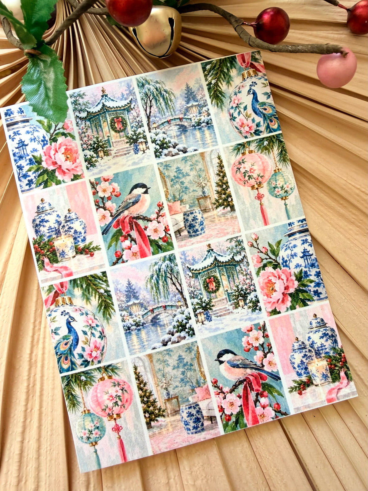 Chinoiserie Holiday Tile Transfer Paper