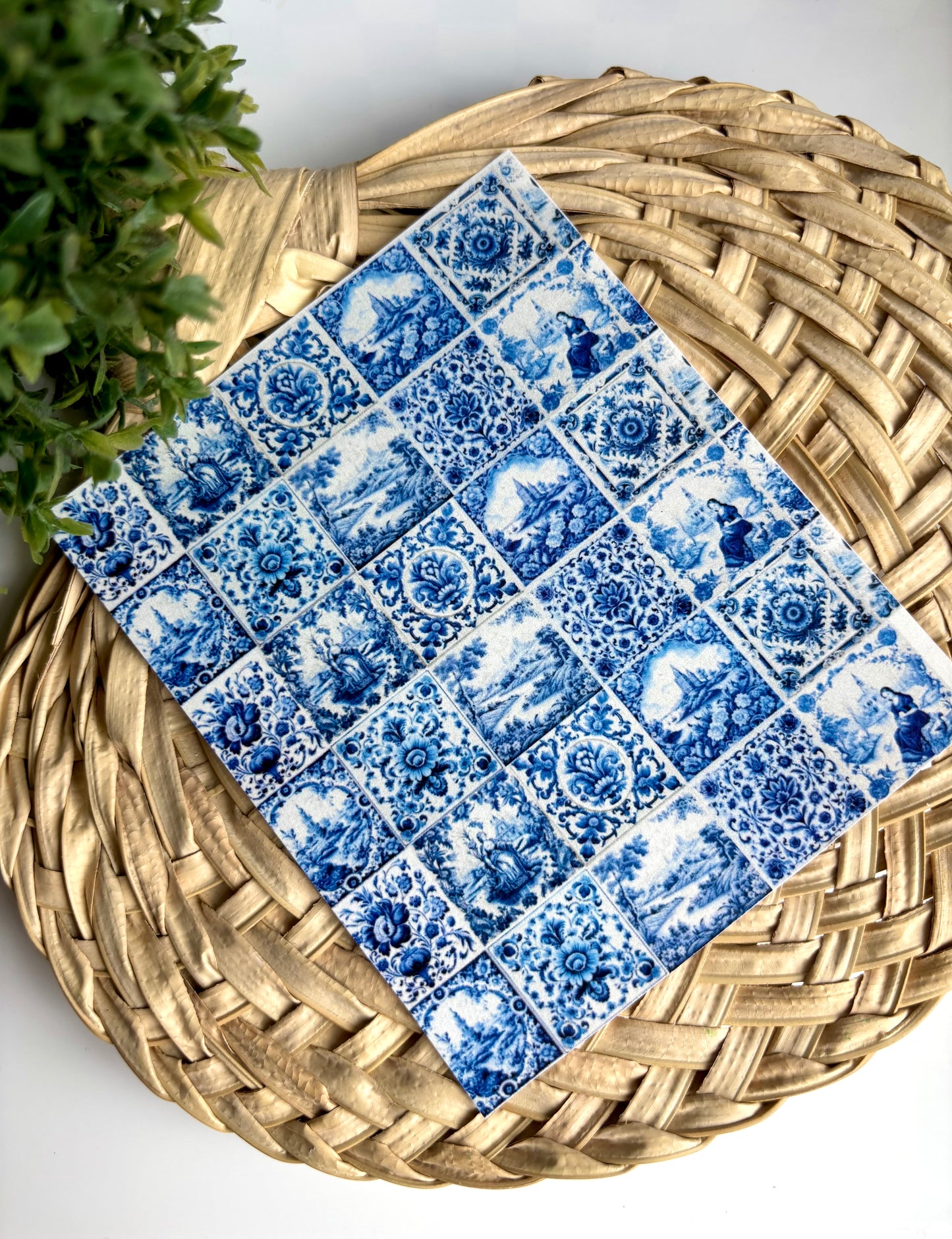 Small Blue Tile Transfer Paper
