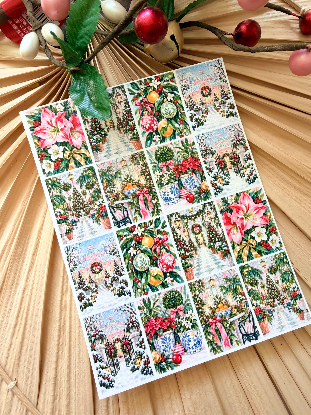 Botanical Holiday Tile Transfer Paper