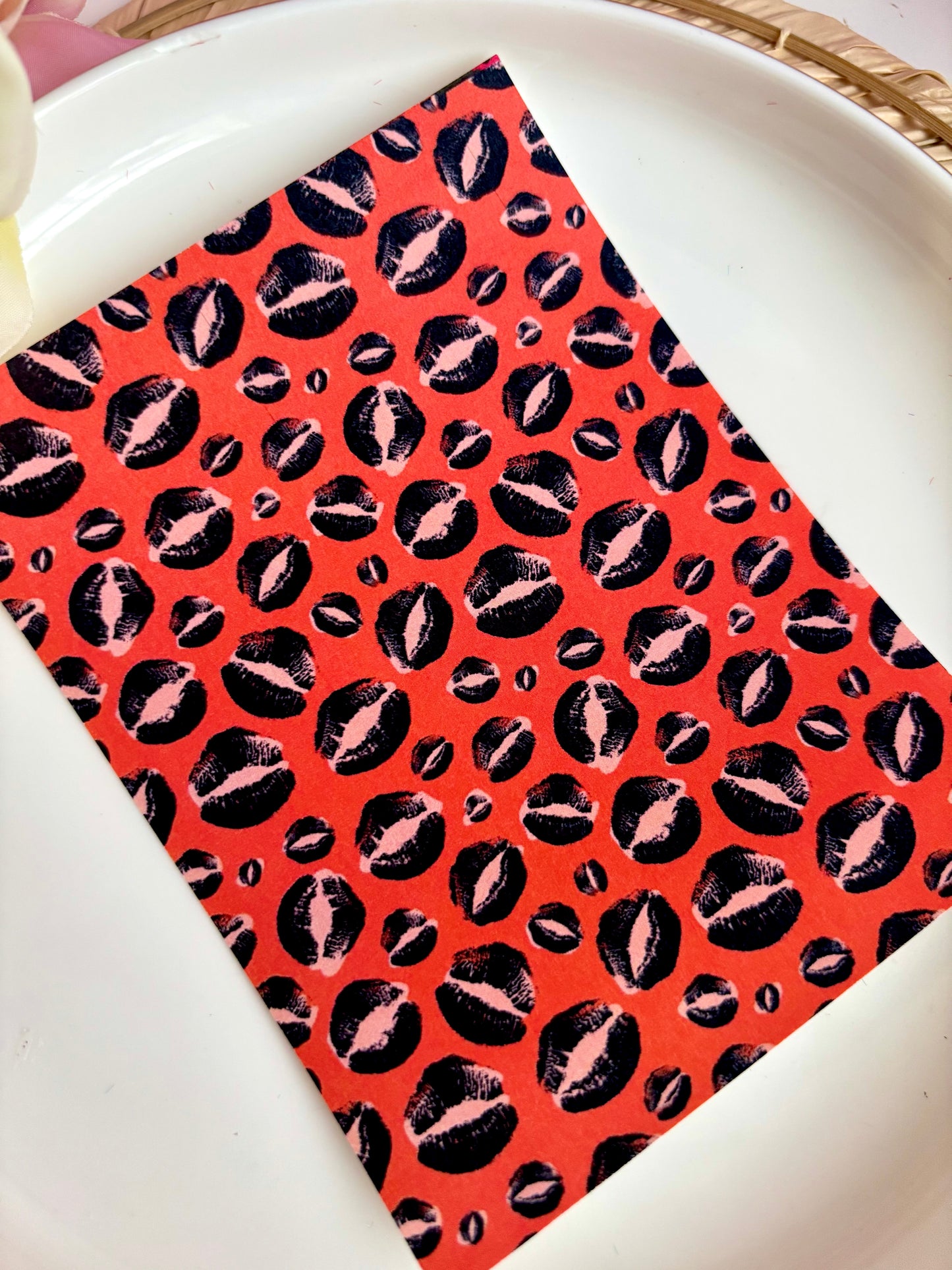 Red Leopard Kiss Transfer Paper
