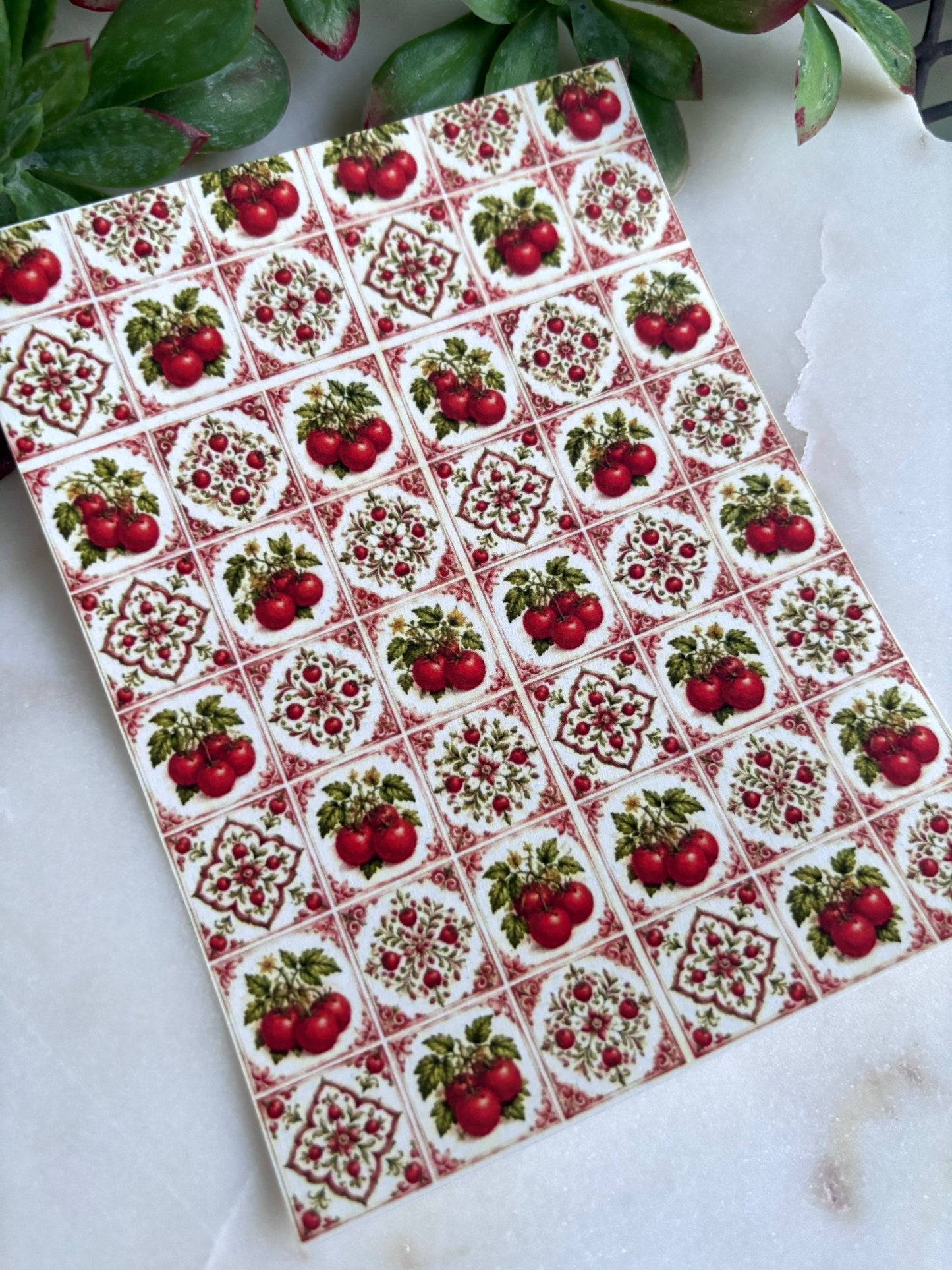 Tomato Mediterranean Tile Transfer Paper