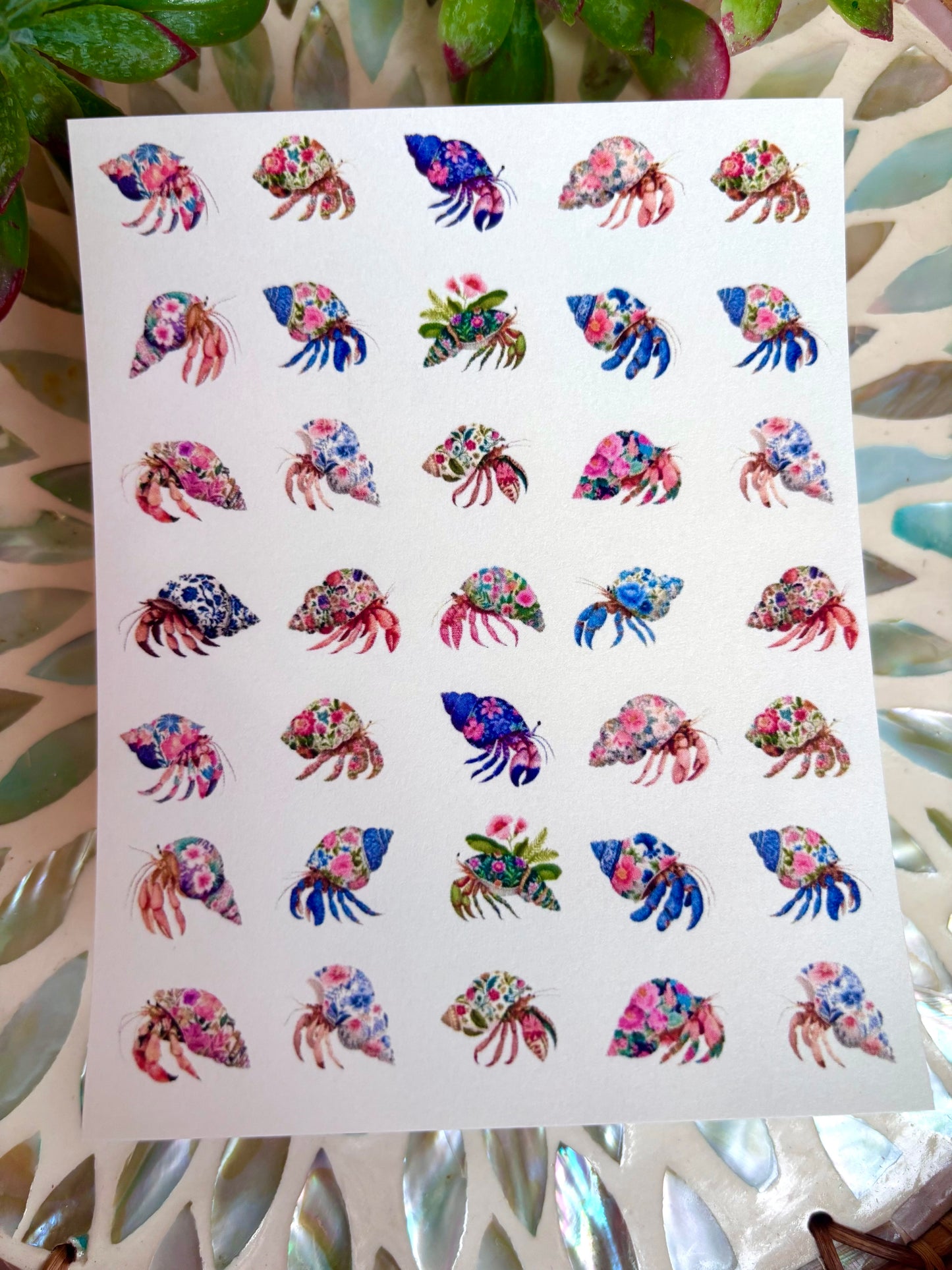 Hermit Crab Charm Transfer Paper