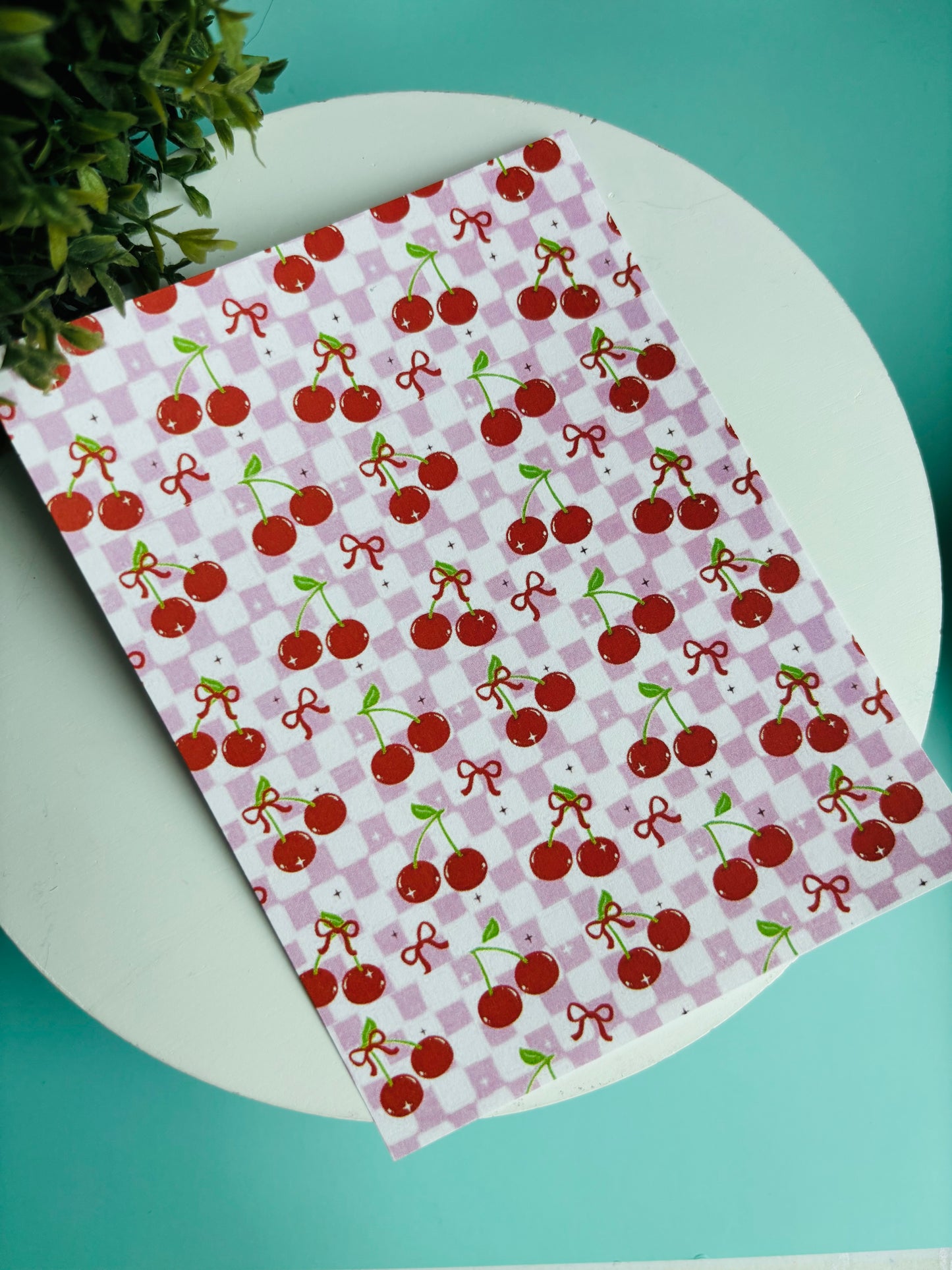 Checkered Cherry Transfer Paper