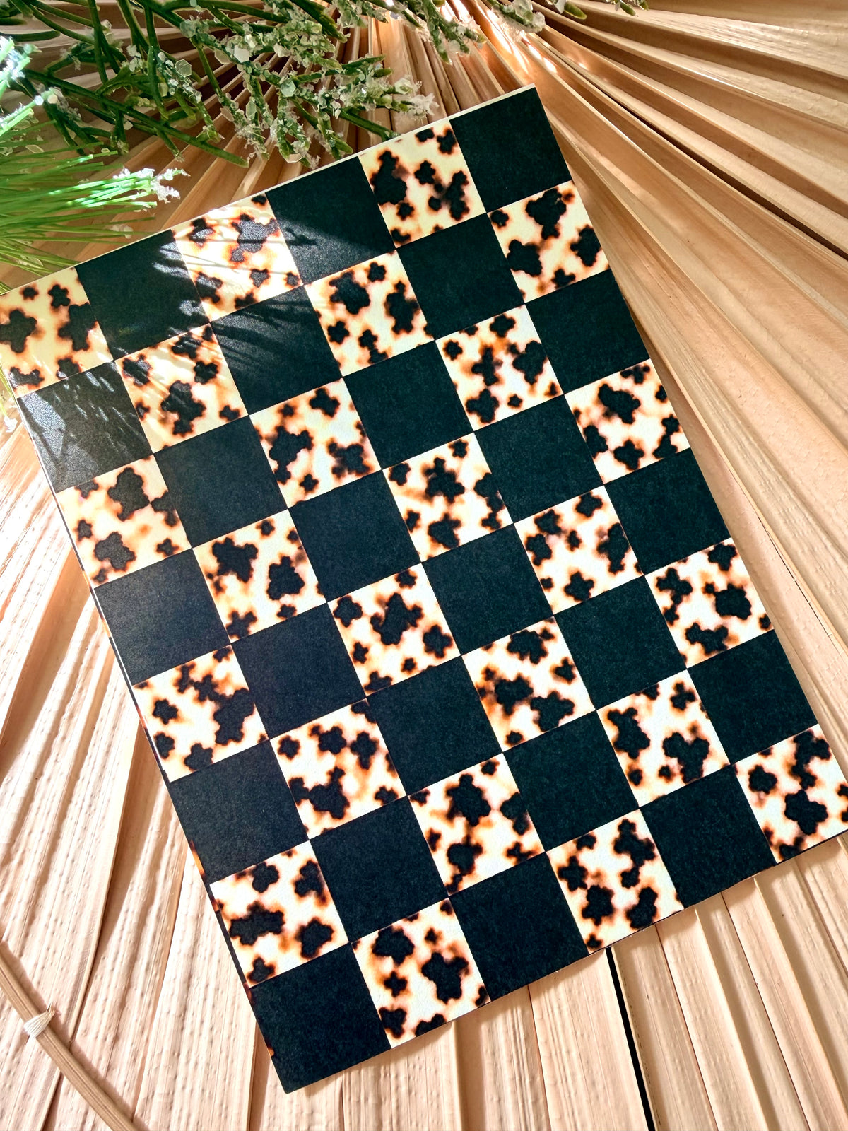 Blonde & Black Tortoiseshell Checkerboard Transfer Paper