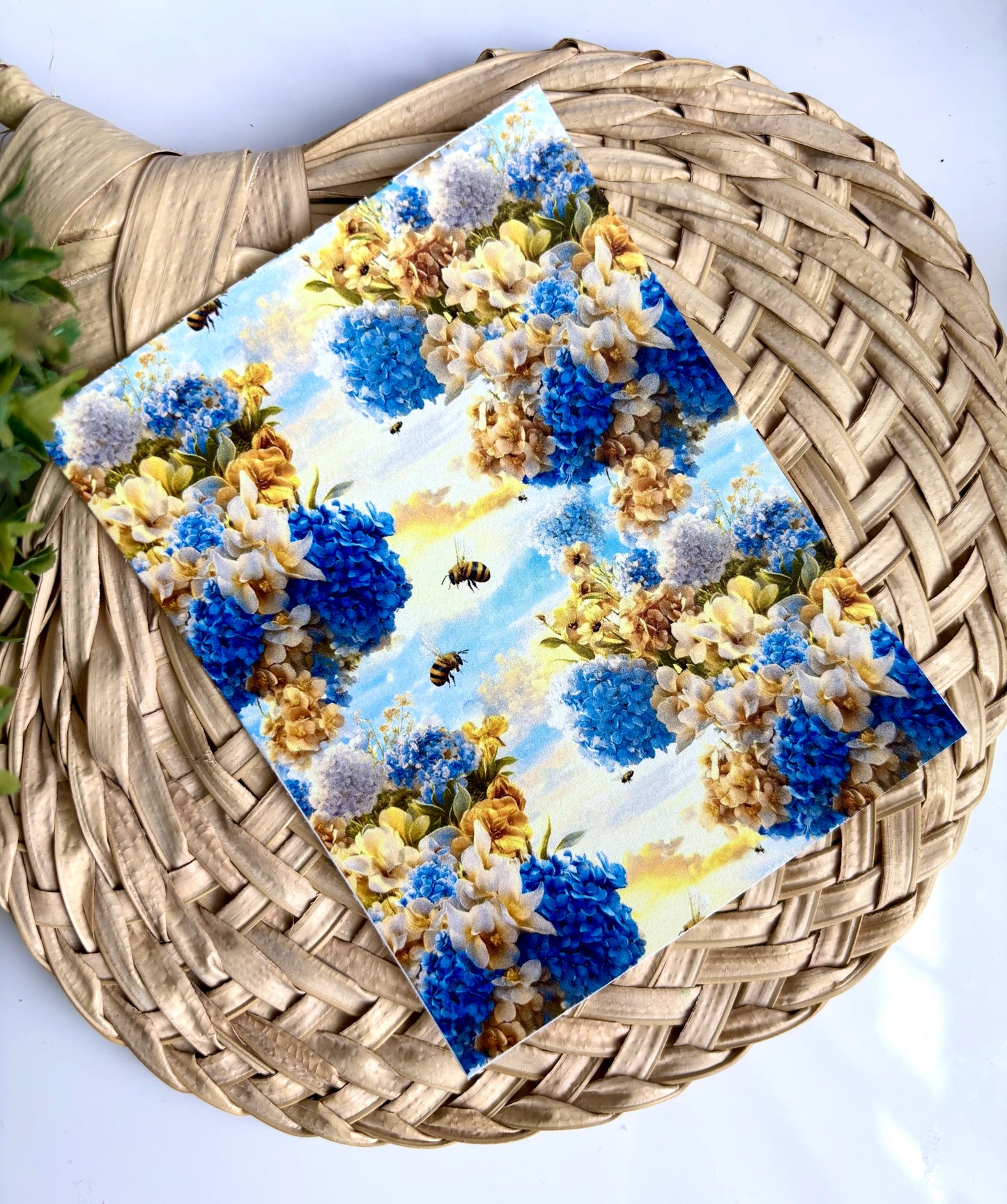 Dreamy Blue Bees Transfer Paper