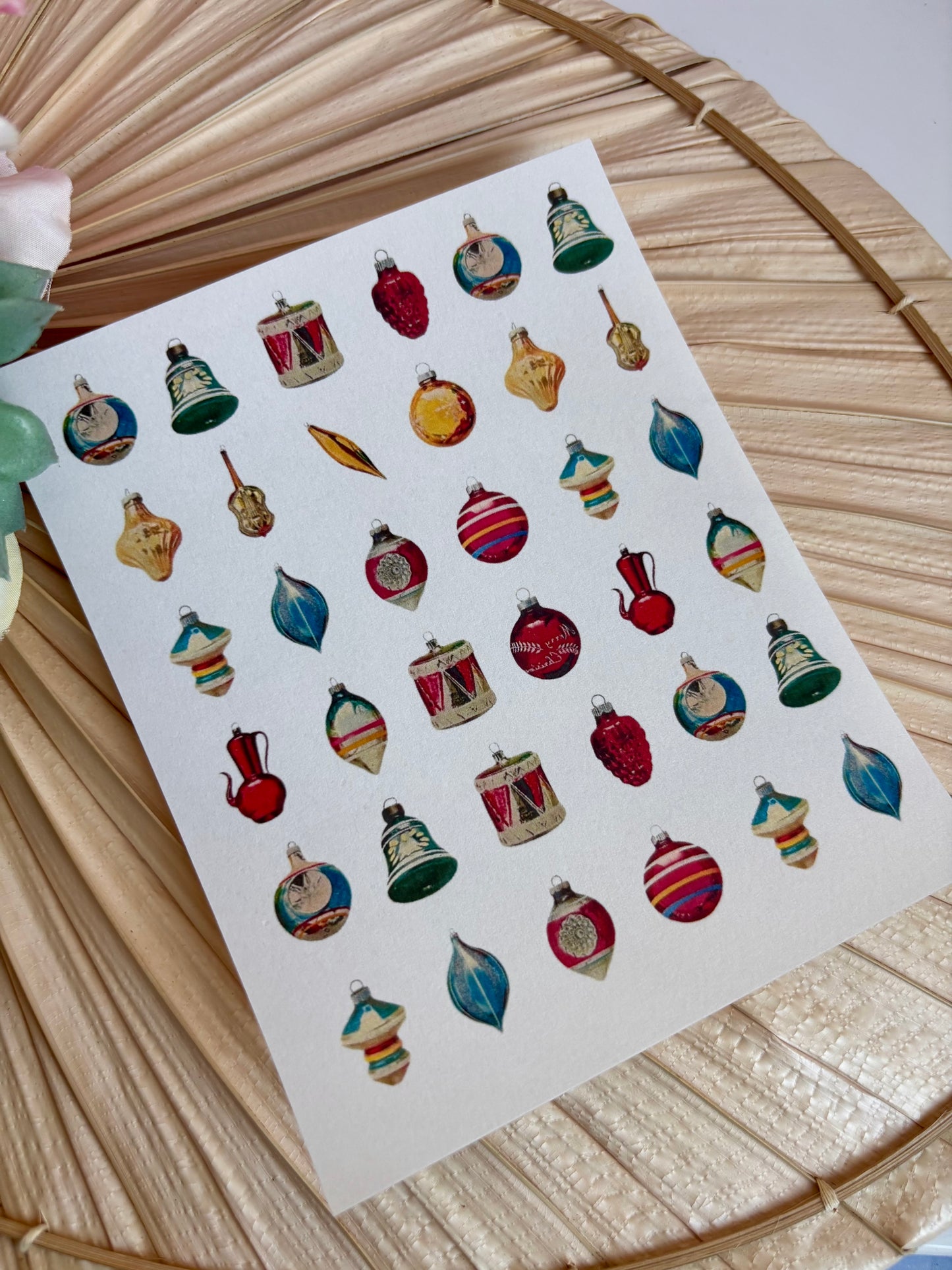 Vintage Glass Ornament Charms Transfer Paper