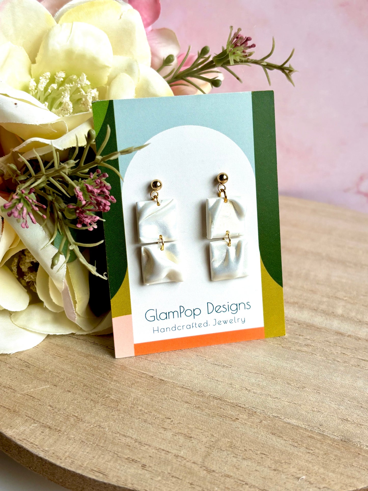 Ivory Satin Earrings