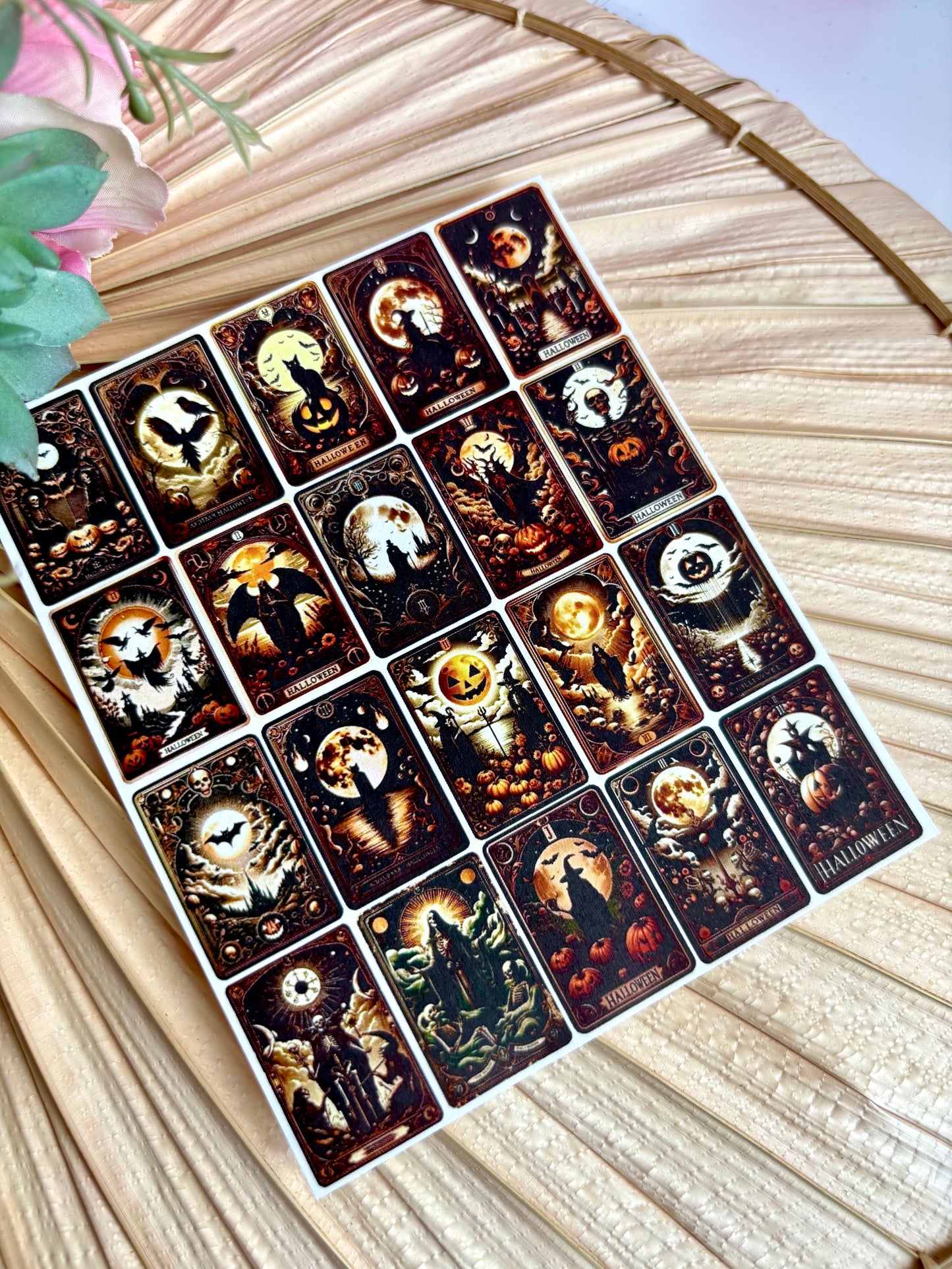 Gothic Halloween Tarot Charms Transfer Papers