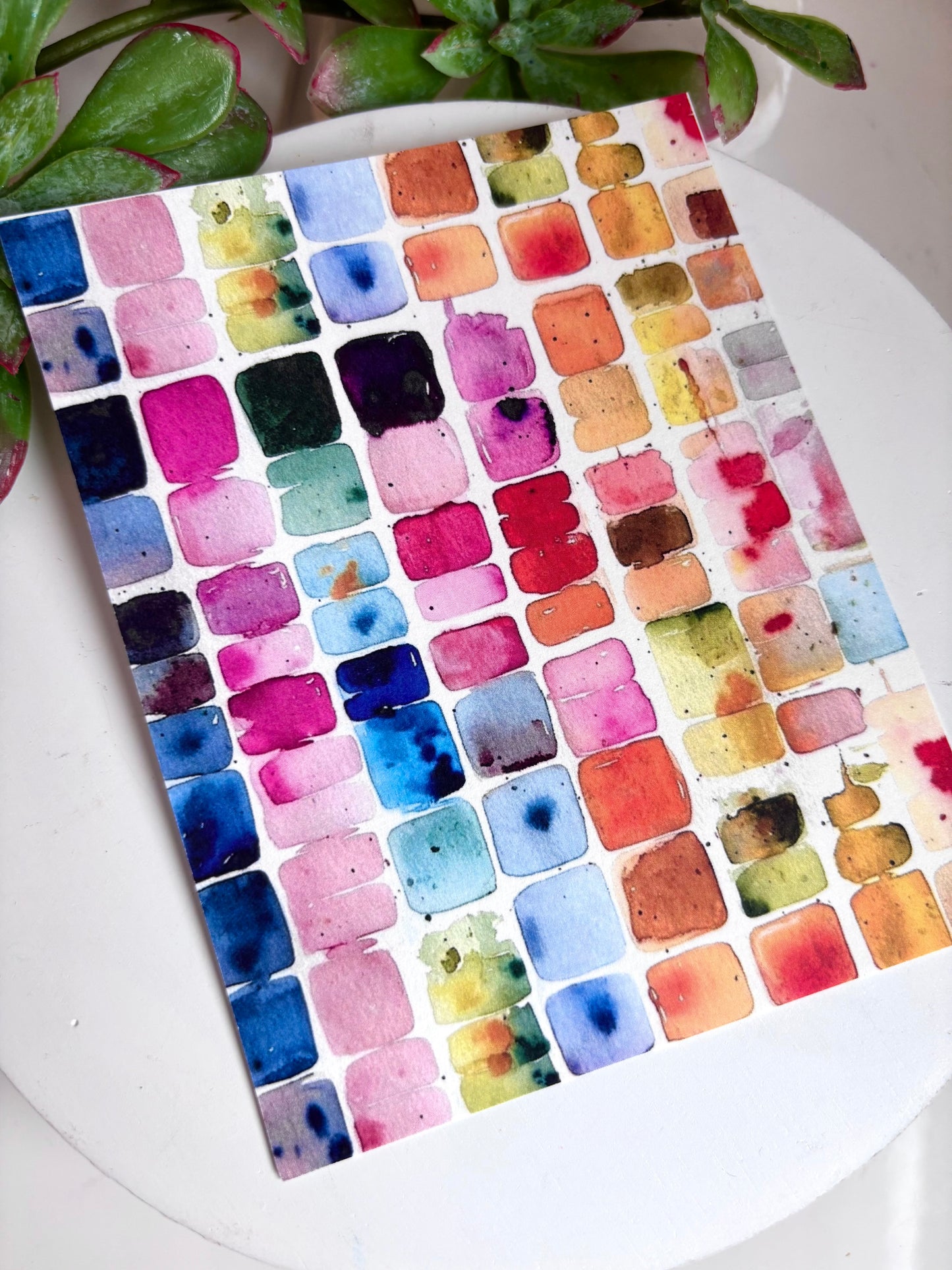 Watercolor Squares Transfer Paper