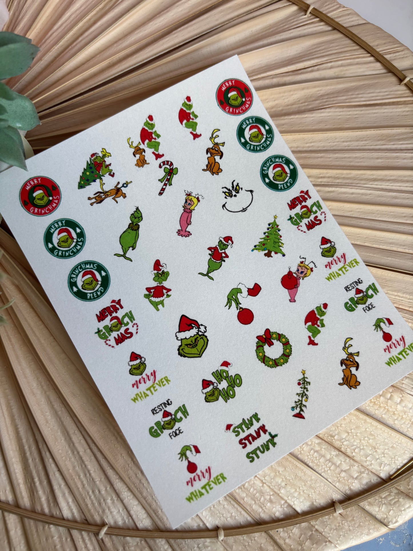 Grinchy Charms Transfer Paper