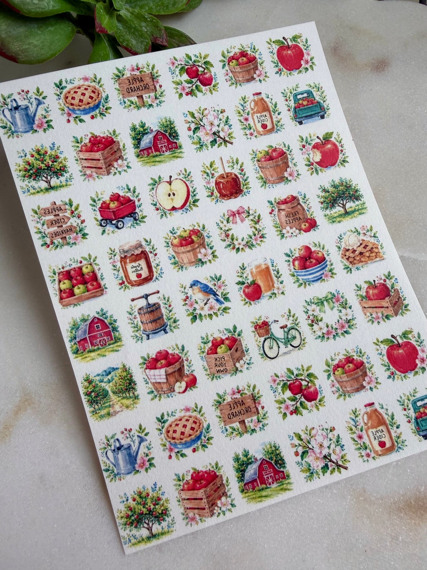 Apple Orchard Charm Transfer Paper