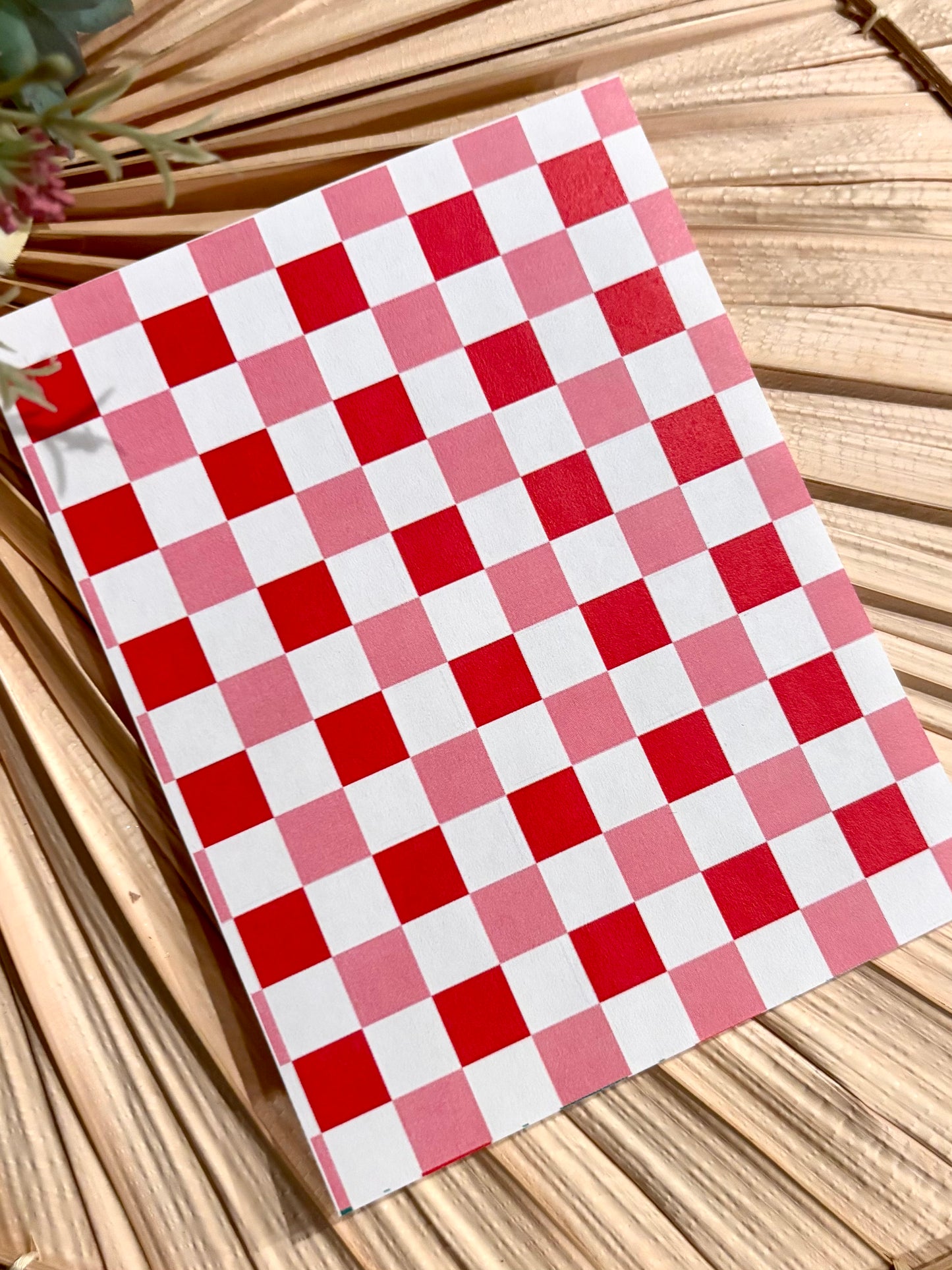 Red Xmas Checks Transfer Paper