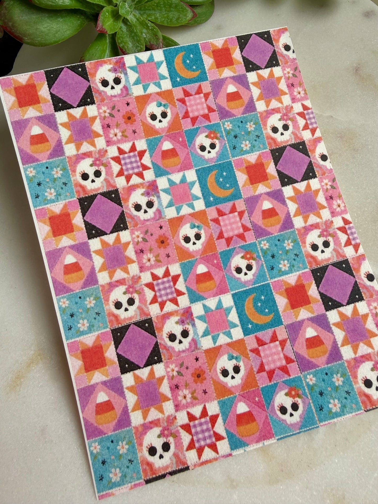 Quilted Skull Transfer Paper
