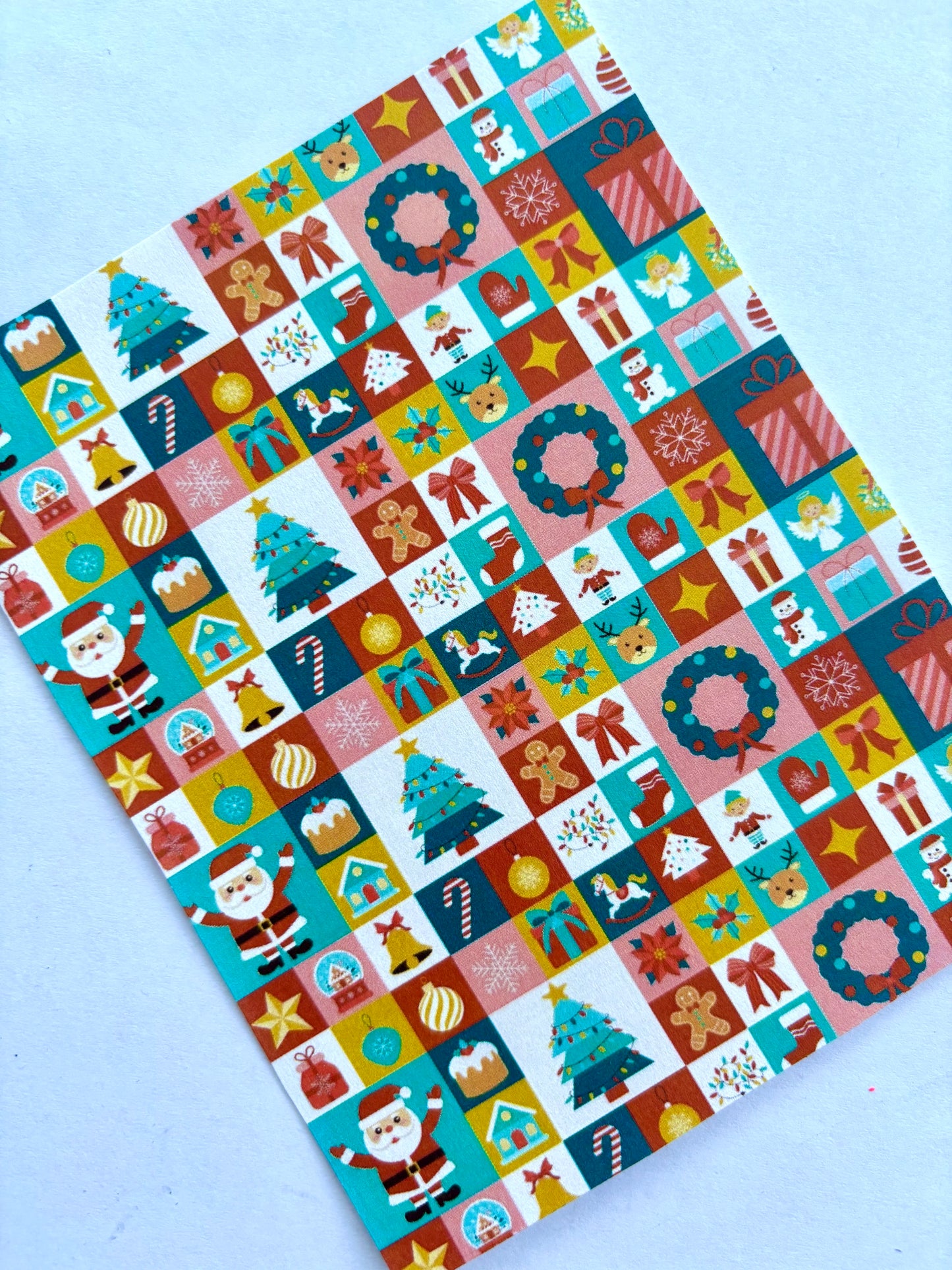 Xmas Check Wreath Transfer Paper