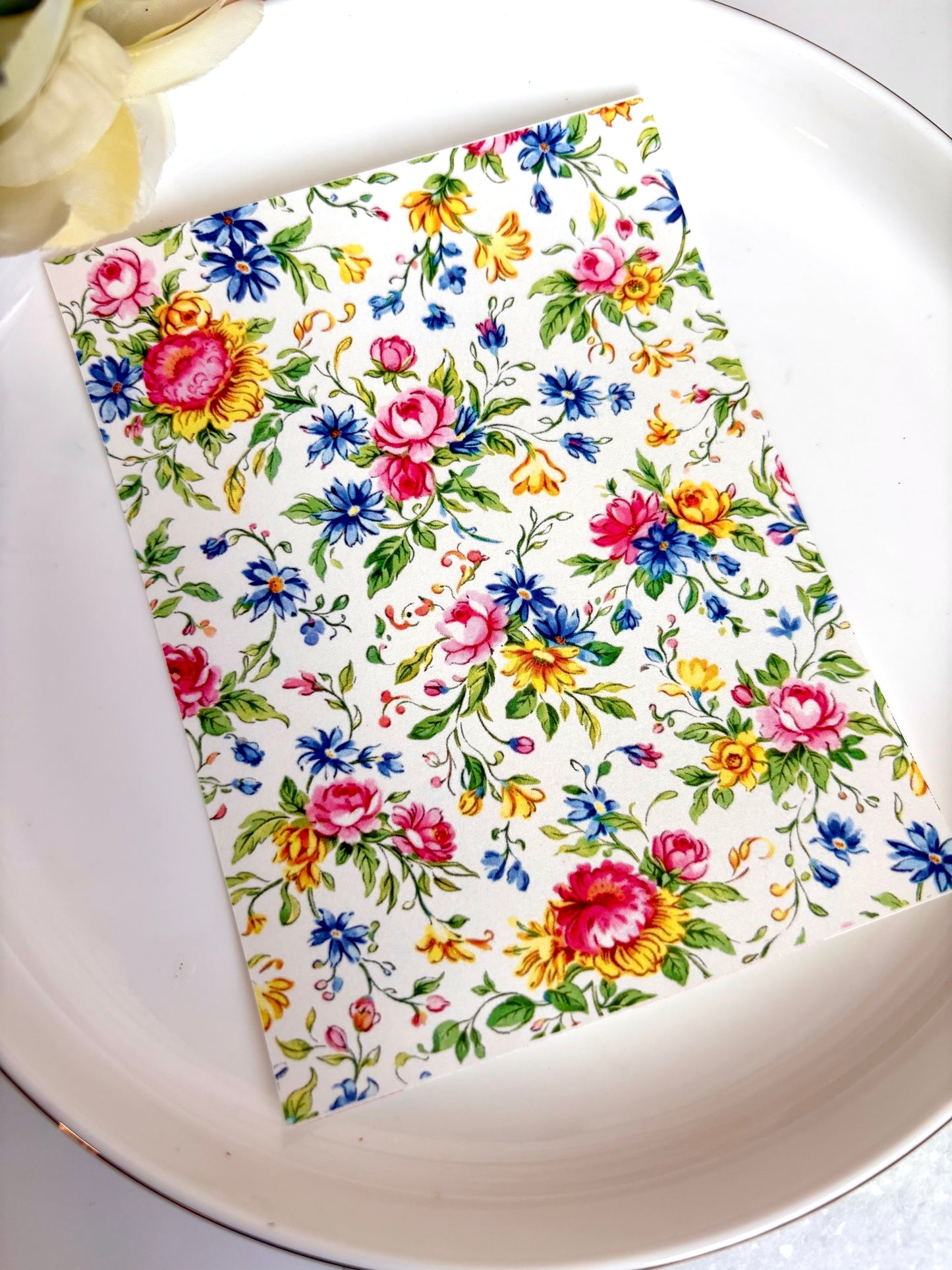 Porcelain Floral F Transfer Paper