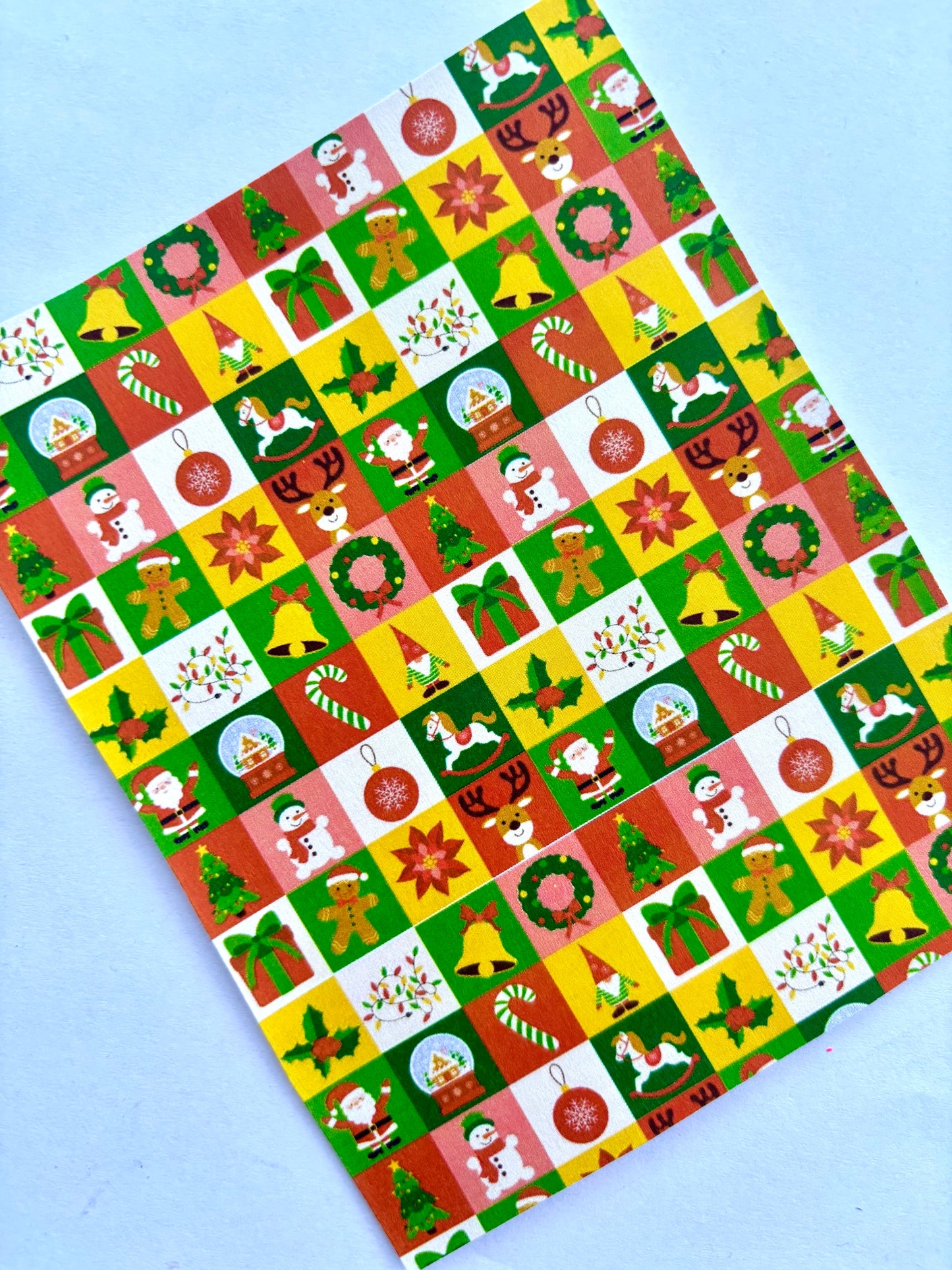 Xmas Squares Yellow Transfer Paper