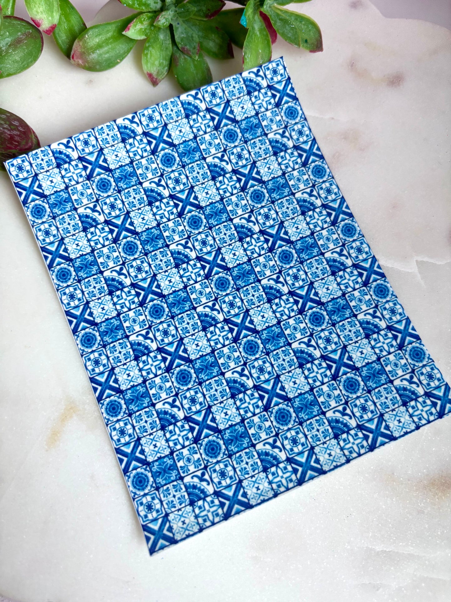 Tiny Blue Tile Transfer Paper