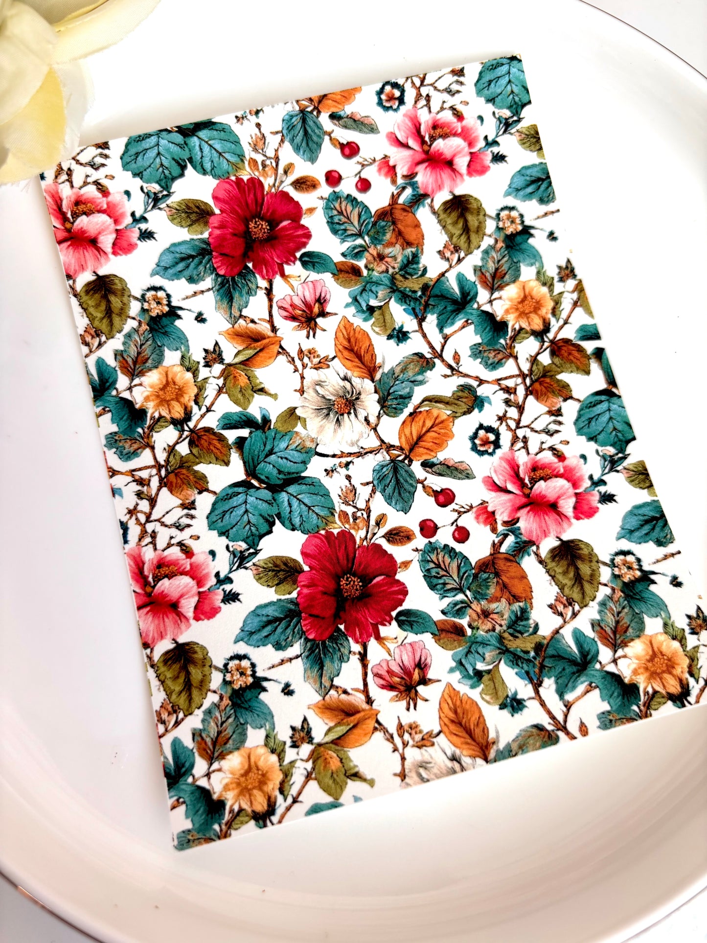 Porcelain Floral D Transfer Paper