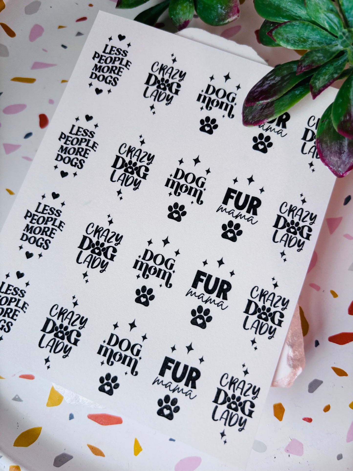Dog Mom Saying Transfer Paper