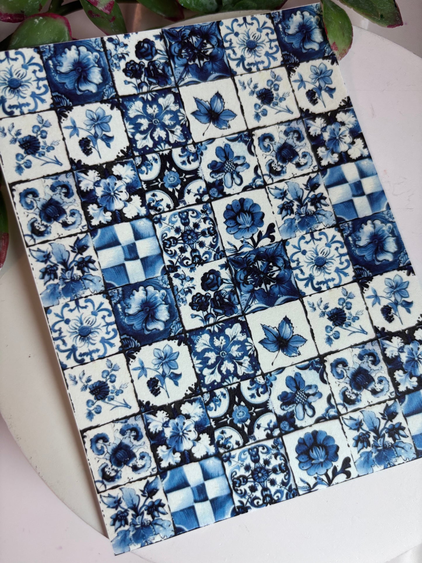 Deep Blue Tile Transfer Paper
