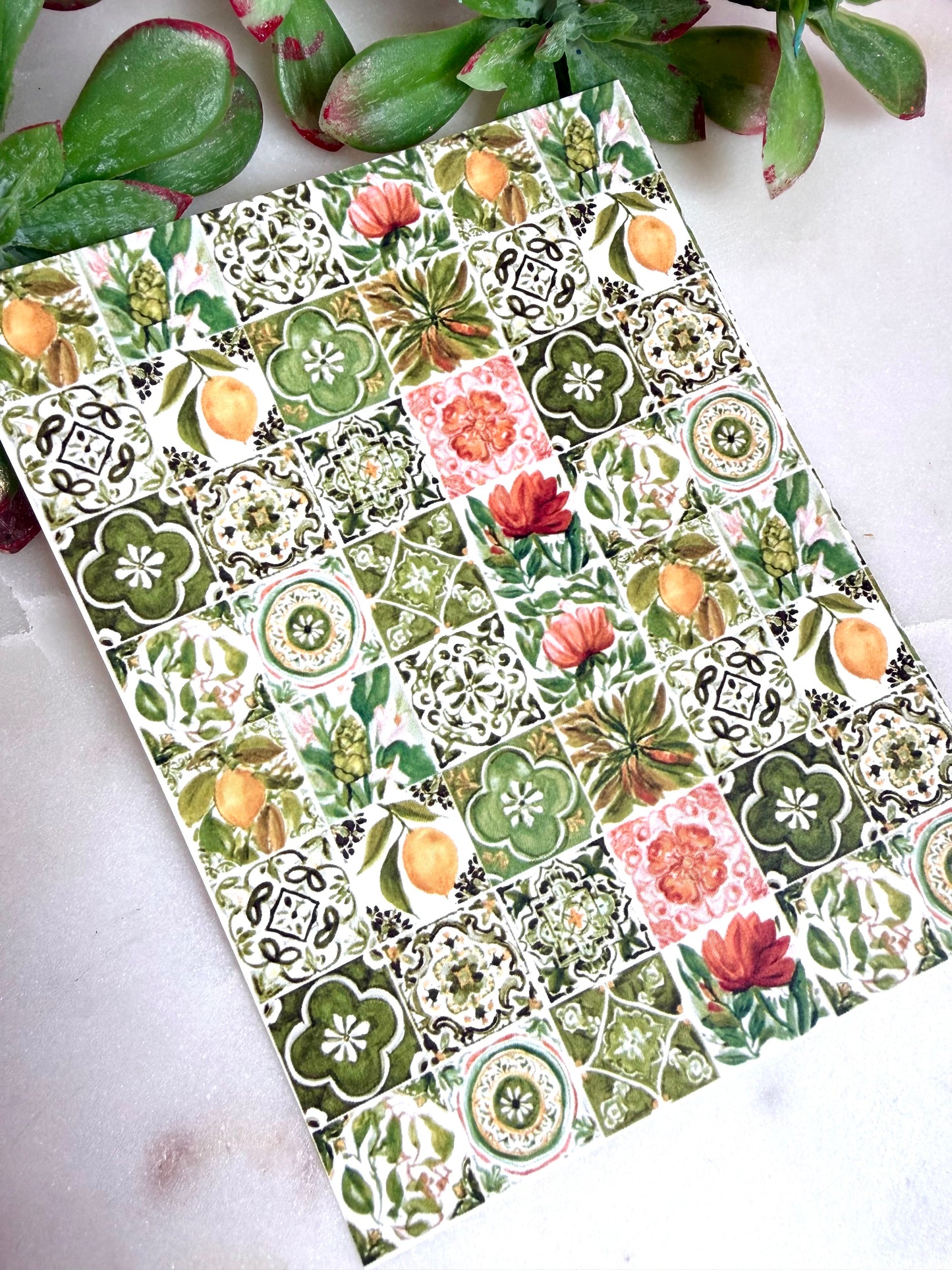Mediterranean Whimsy Tile Transfer Papers