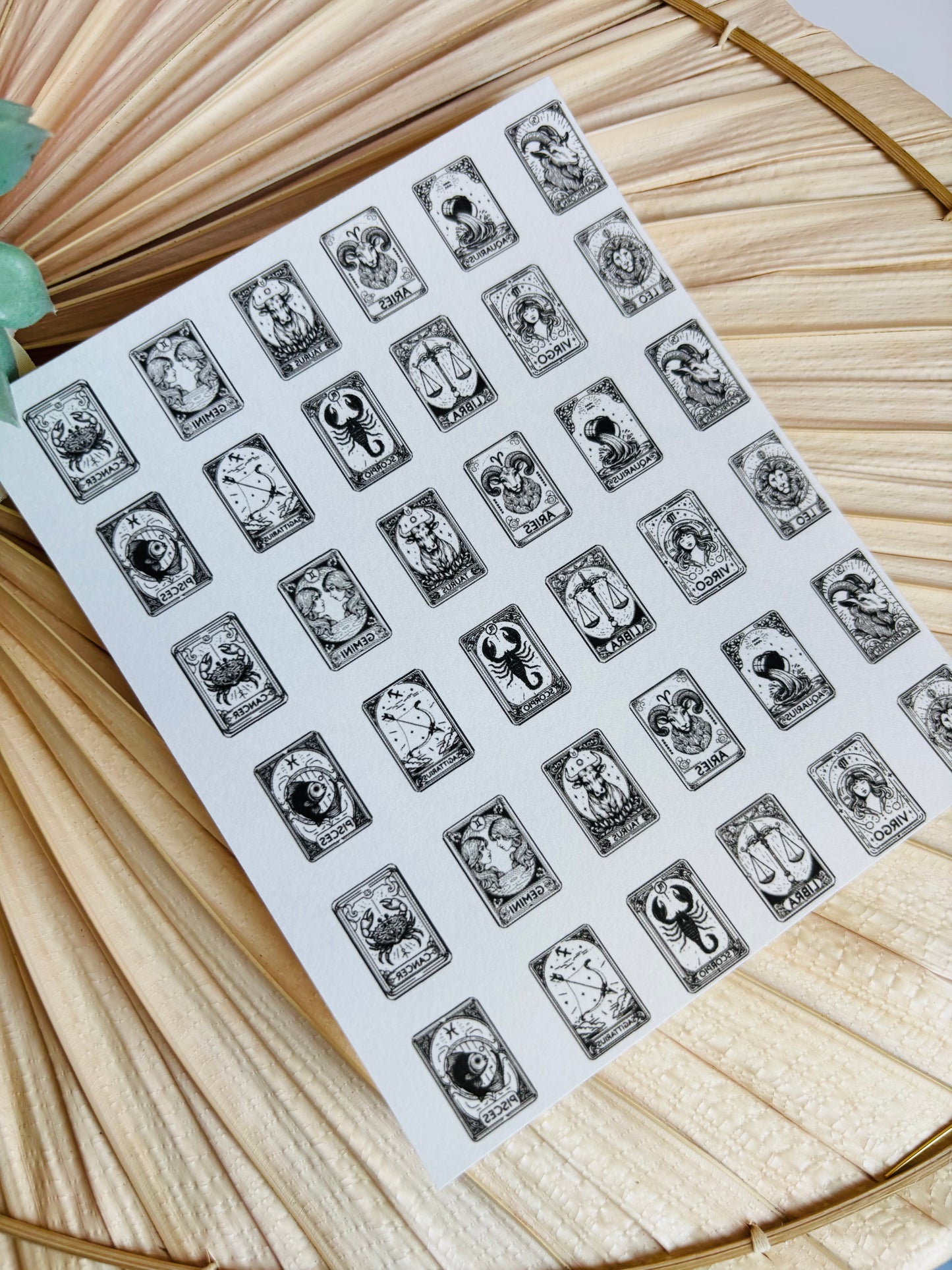 Zodiac Tarot Charm Transfer Paper