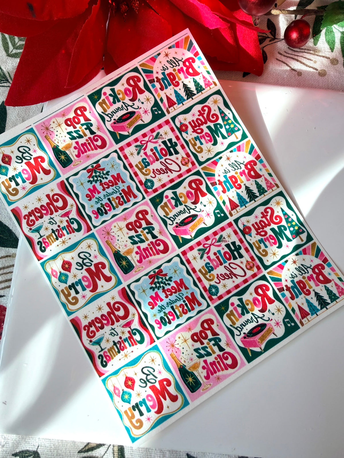 Merry Party Tile Transfer Paper