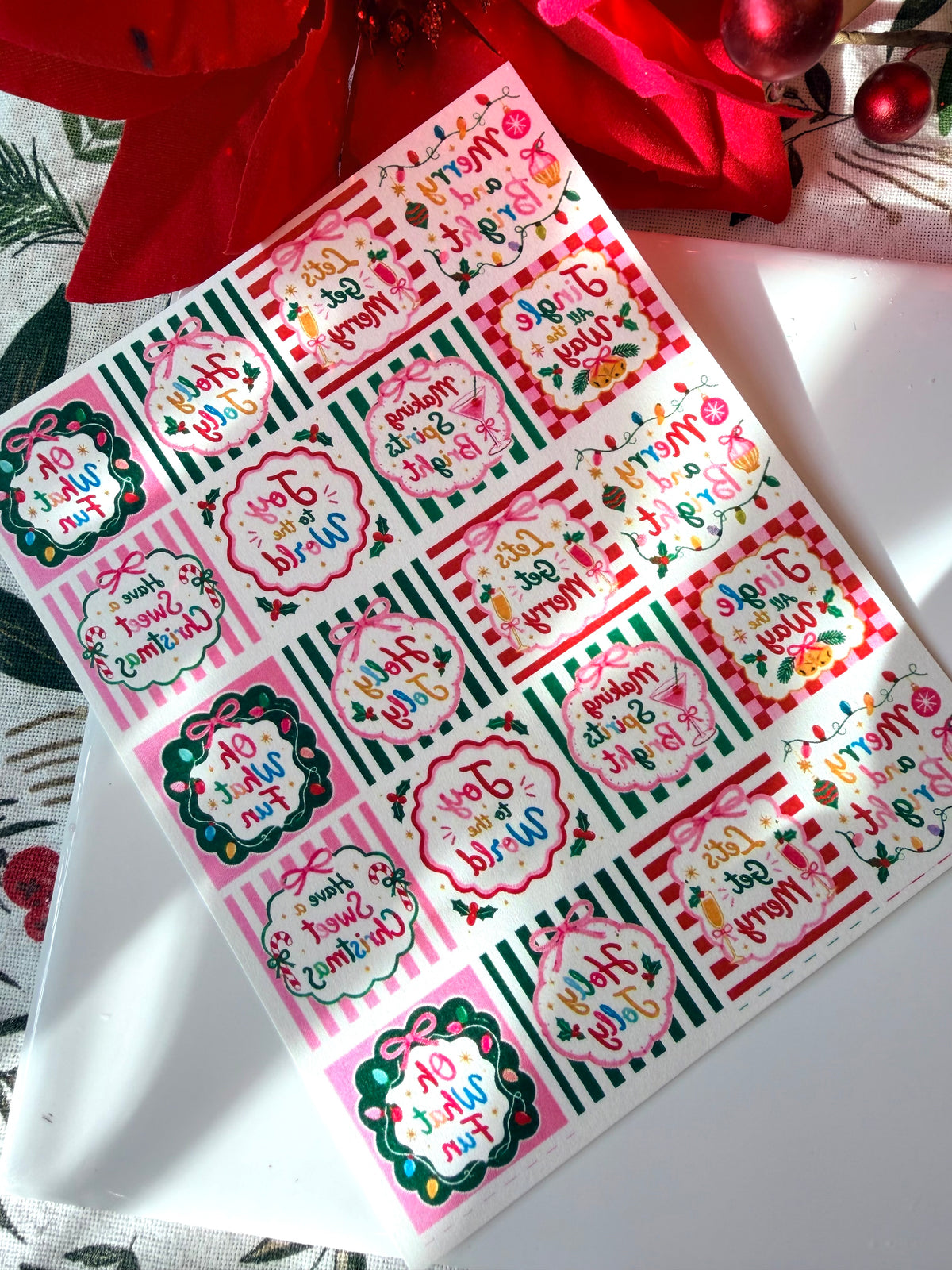 Holly Jolly Tile Transfer Paper