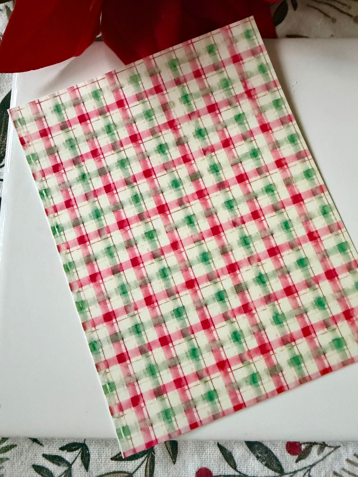 Holiday Soft Plaid Transfer Paper