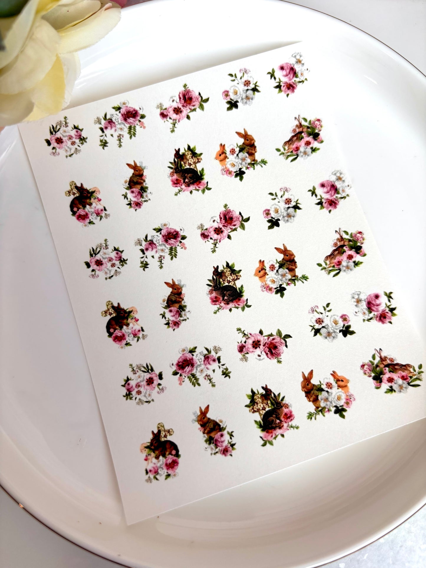 Floral Bunnies Transfer Papers