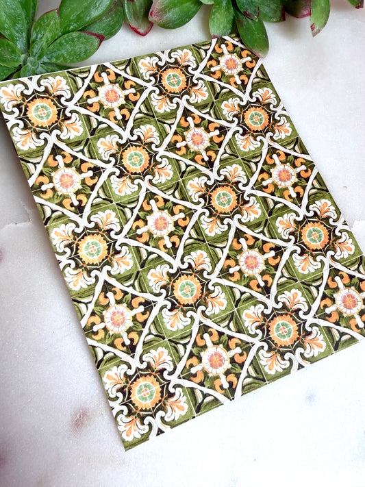 Mediterranean Square Tile Transfer Papers