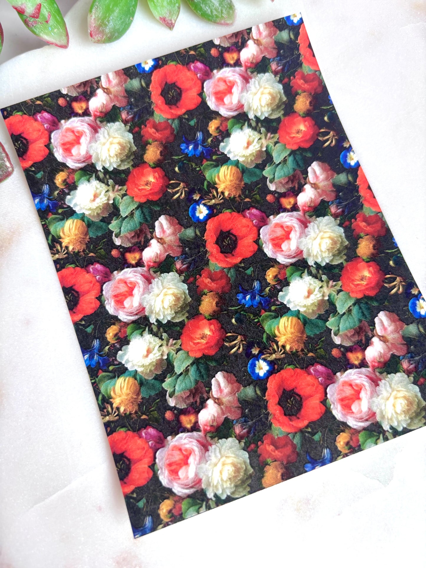 Dark Floral Transfer Paper