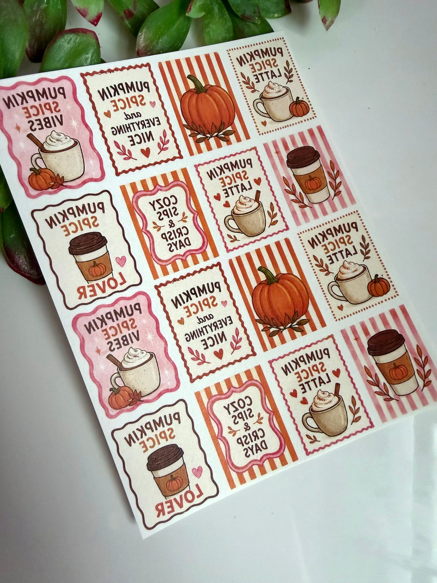 Pumpkin Spice Tile Transfer Paper