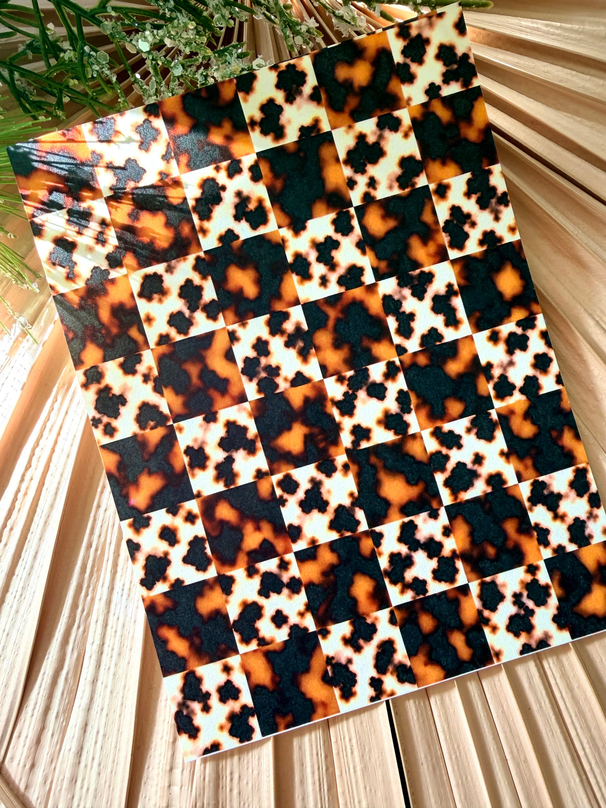 Blonde Tortoiseshell Checkerboard Transfer Paper