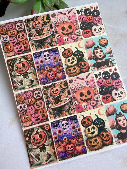Vintage Pumpkin Tile Transfer Paper