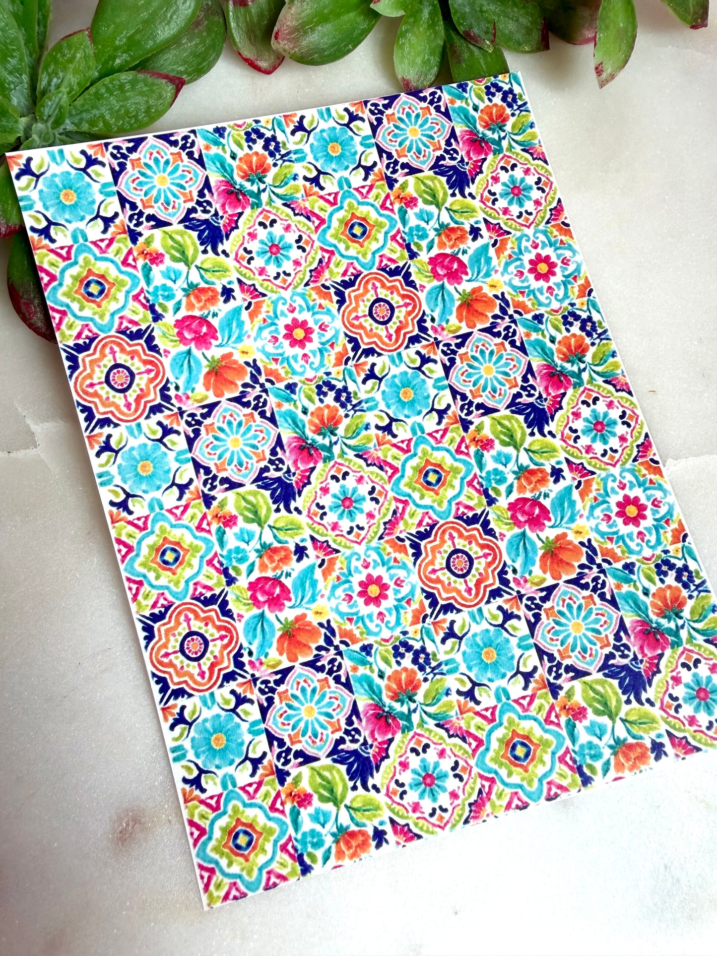 Mediterranean Floral Tile Transfer Papers