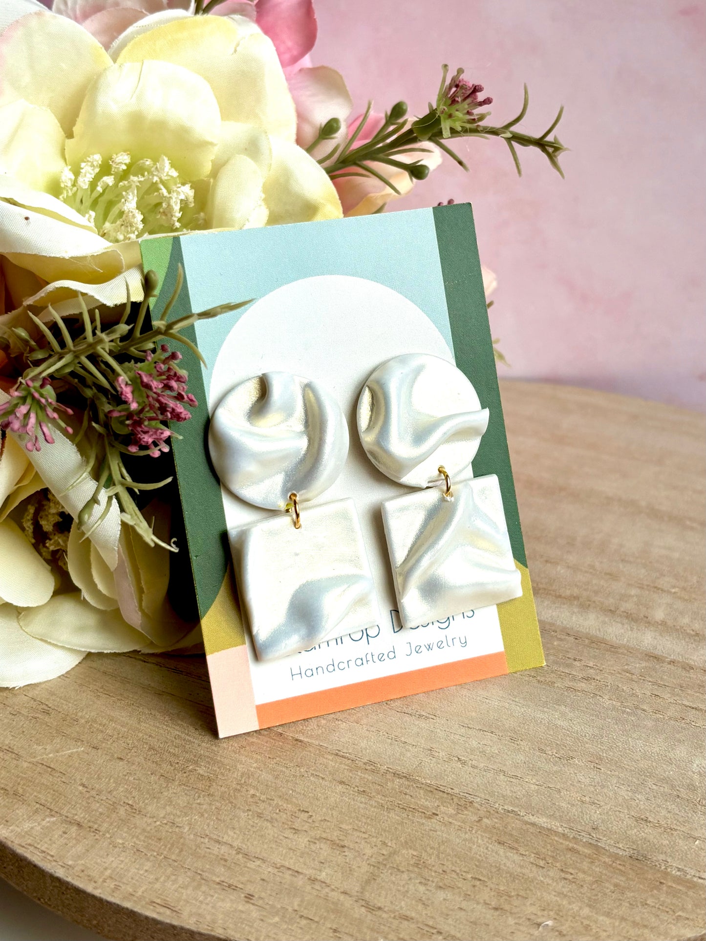 Ivory Satin Earrings