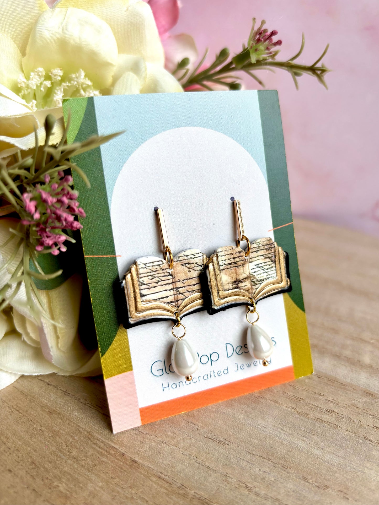 Antique Book Earring