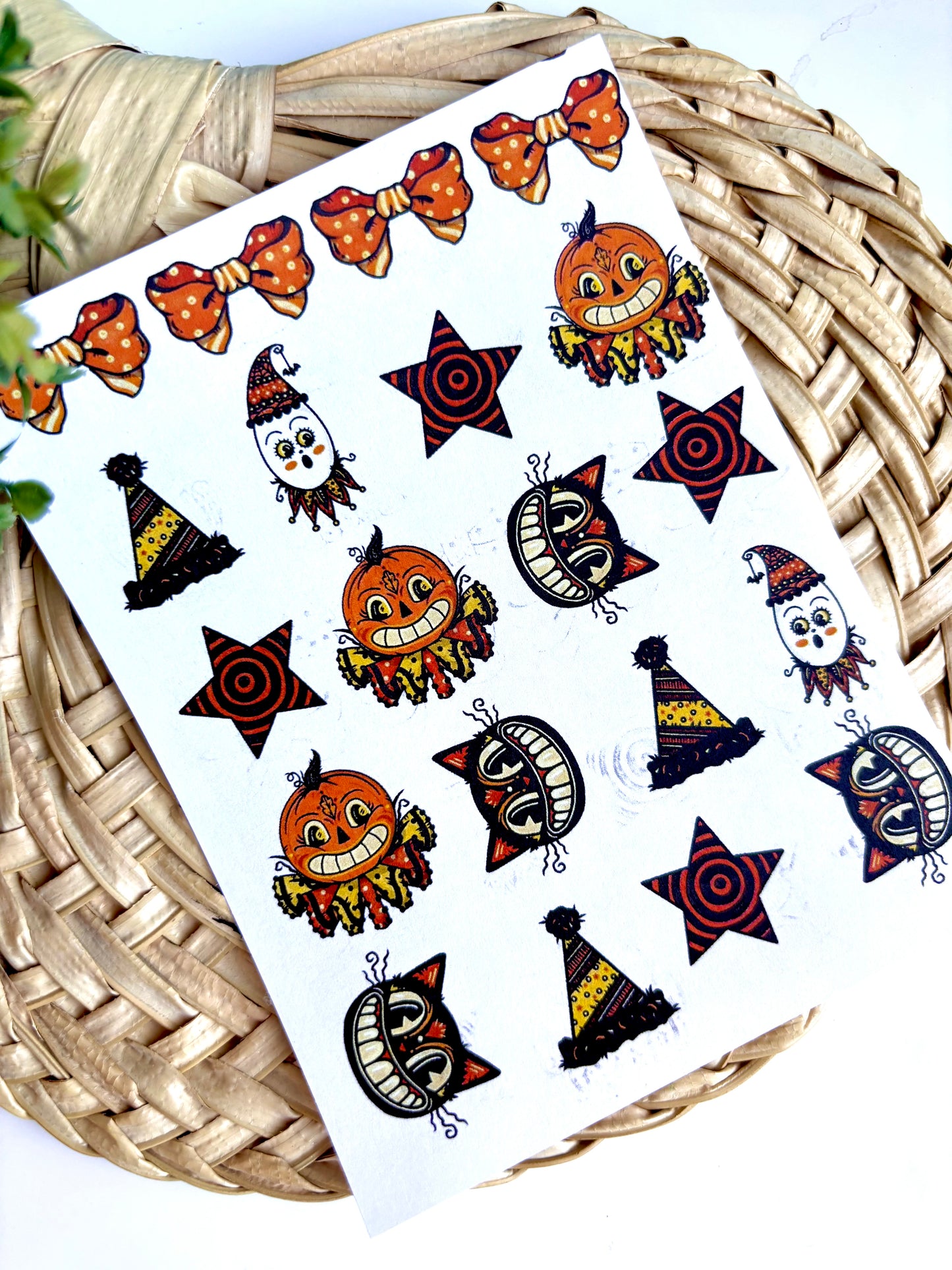 Large Vintage Halloween Charms A Transfer Paper