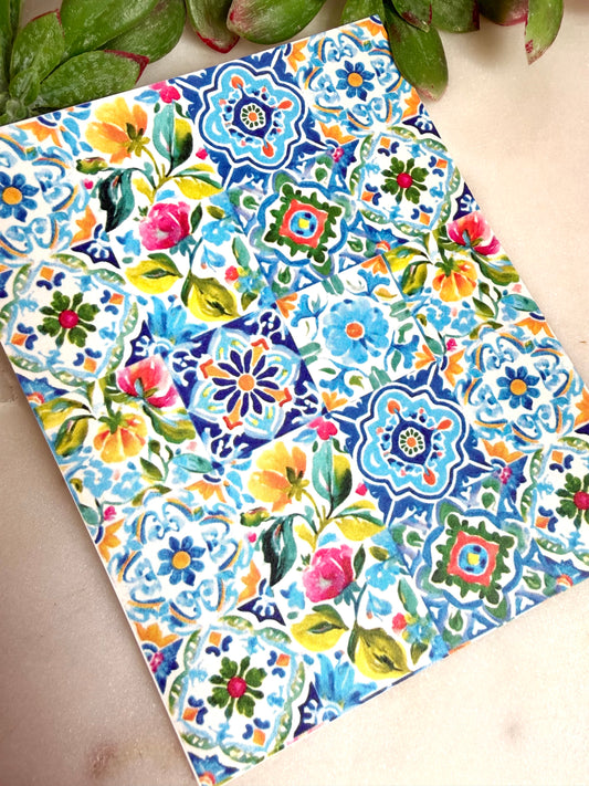 Mediterranean Floral Tile Transfer Papers
