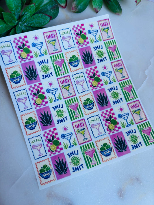 Margarita Time Small Tile Transfer Paper