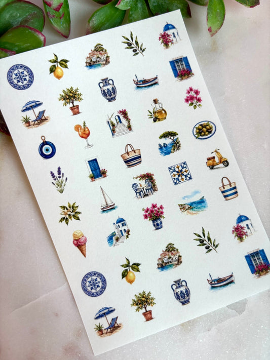 Greek Vacation Charm Transfer Paper